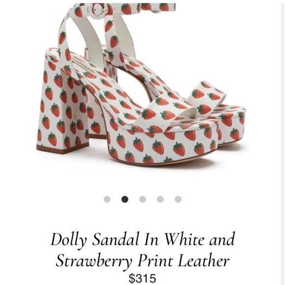 Larroude Dolly Ankle Strap Platfom Strawberry Heels Sandals Shoes 7.5 $315 New - Picture 9 of 9